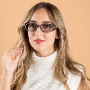 Gafas de sol color azul con marco ovalado 104527