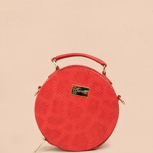 Bolso manos libres en cuero color rojo 105313