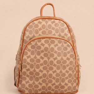 Morral color café con estampado 105365