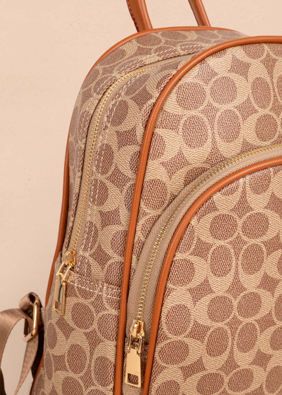 Morral color café con estampado 105365 - Imagen 3