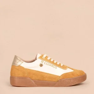 Tenis casuales en cuero color miel 105418