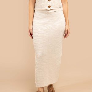 Falda tejida color crema 105457