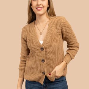 Saco tejido color camel 105721