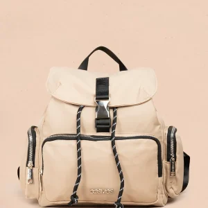 Morral color beige con bolsillo frontal y laterales 106977