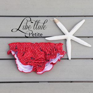 BAÑADOR NIÑA ANCLAS ROJO