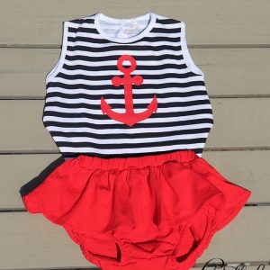 CONJUNTO MARINERO DE RAYAS NIÑA