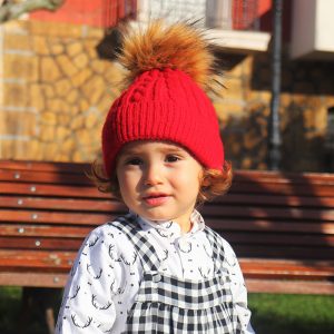 GORRO POMPÓN ROJO NIÑO