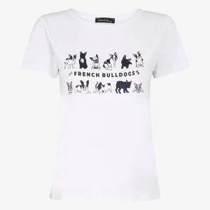 Camiseta con estampado de bulldogs - Blanco