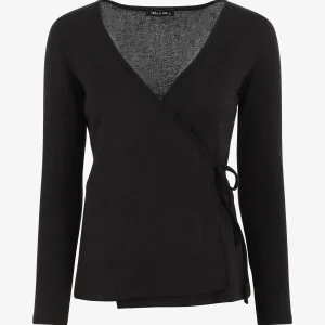 Jersey cruzado liso - Negro