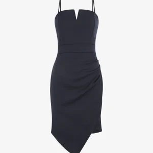 Vestido ajustado efecto drapeado y finos tirantes - Marine