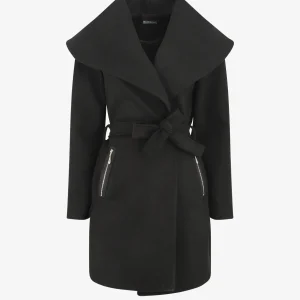 Abrigo con cuello chal - Negro