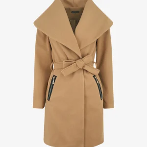 Abrigo con cuello chal - Beis