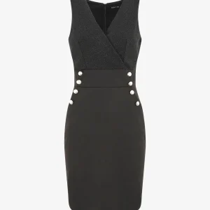 Vestido tubo de lentejuelas - Negro