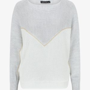 Jersey con motivo de V irisado - Gris claro