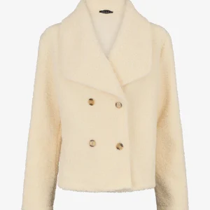 Abrigo corto de punto bouclé - Crudo