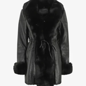 Abrigo de imitación y piel sintética - Negro