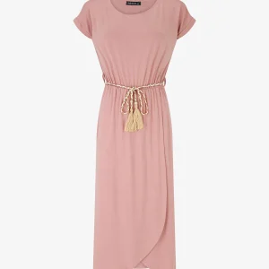 Vestido largo estilo cruzado - Rosa