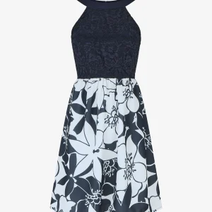 Vestido acampanado sin mangas con estampado floral - Marine