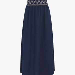 Falda larga con cintura elástica - Marine