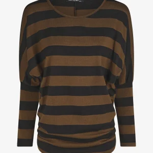 Suéter holgado de rayas - Marrón