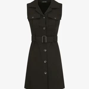 Túnica estilo sahariana sin mangas - Negro