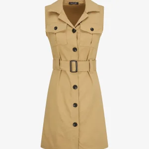 Túnica estilo sahariana sin mangas - Camello