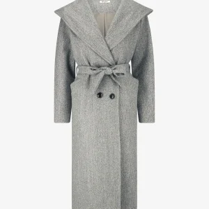 Abrigo largo con capucha - Gris