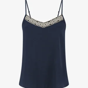 Camiseta sin mangas recta con cuello en V y estampado étnico - Marine