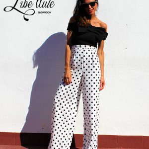 Pantalón palazzo lunares