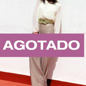 Pantalón palazzo metalizado