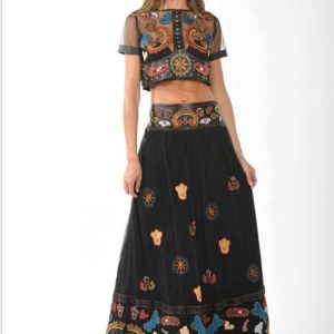 FALDA LARGA BORDADA BOHO CHIC