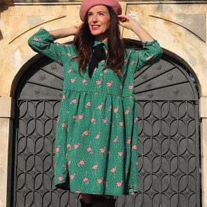 VESTIDO FLAMENCOS VERDE