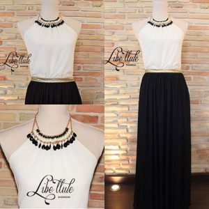 Vestido largo collar